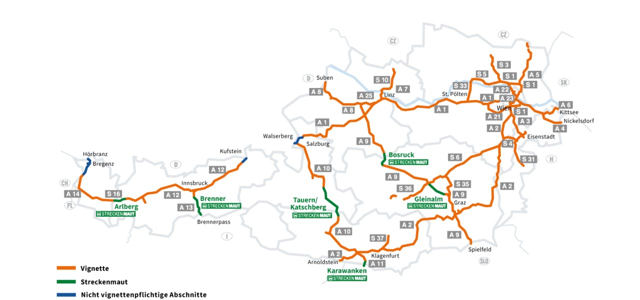 Autobahnübersicht Österreich Autobahnübersicht Österreich
