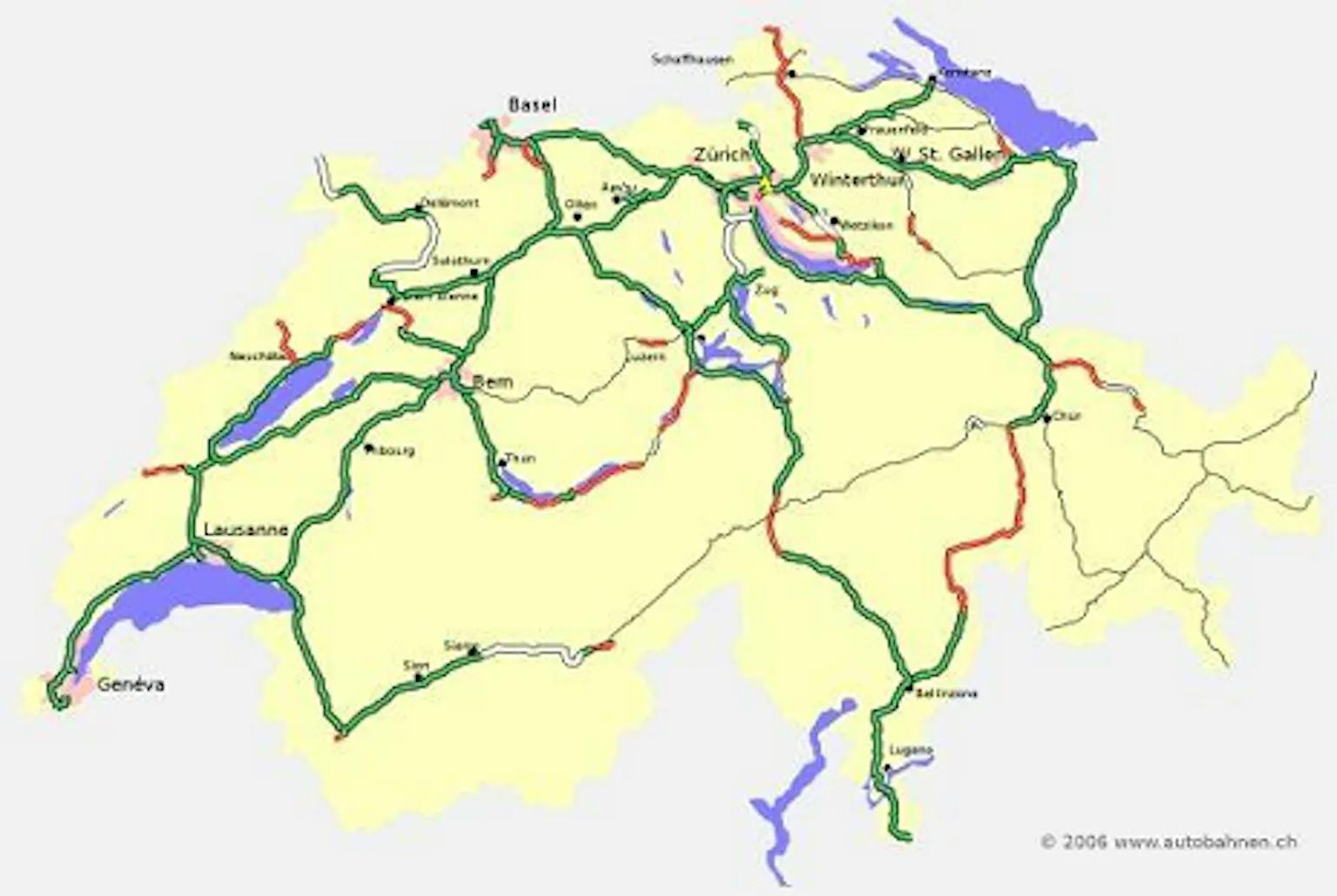 Švýcarsko placené silnice