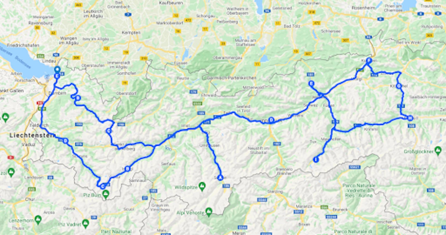 Belangrijke snelwegen door Tirol