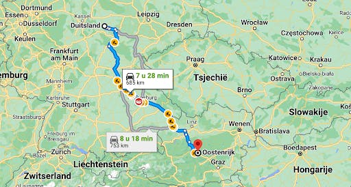 Beste Route von Deutschland nach Österreich