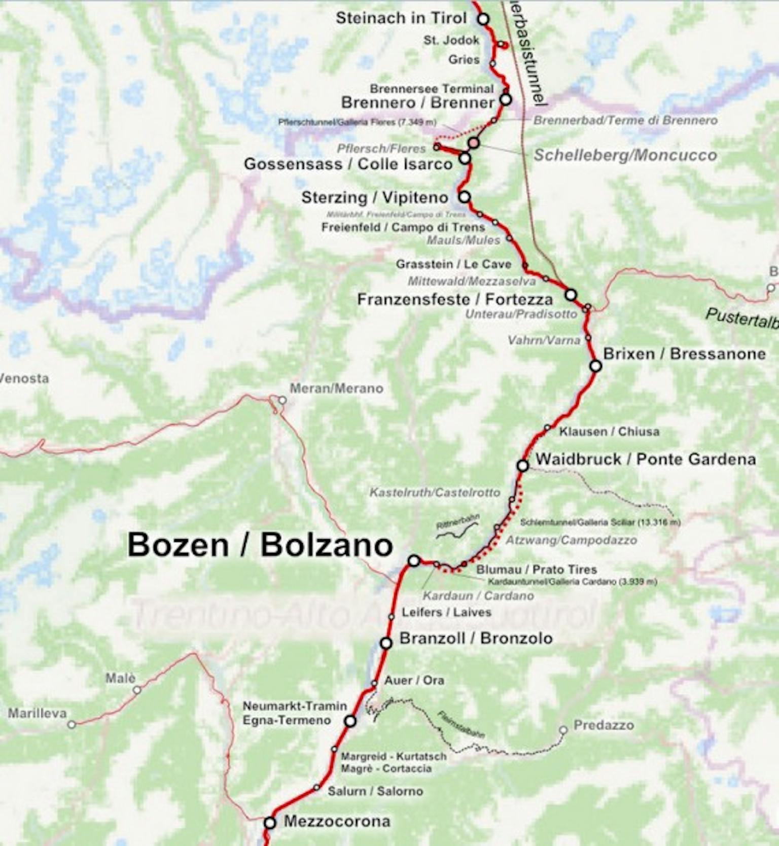 Brenner Maut online- Karte Brennerpass